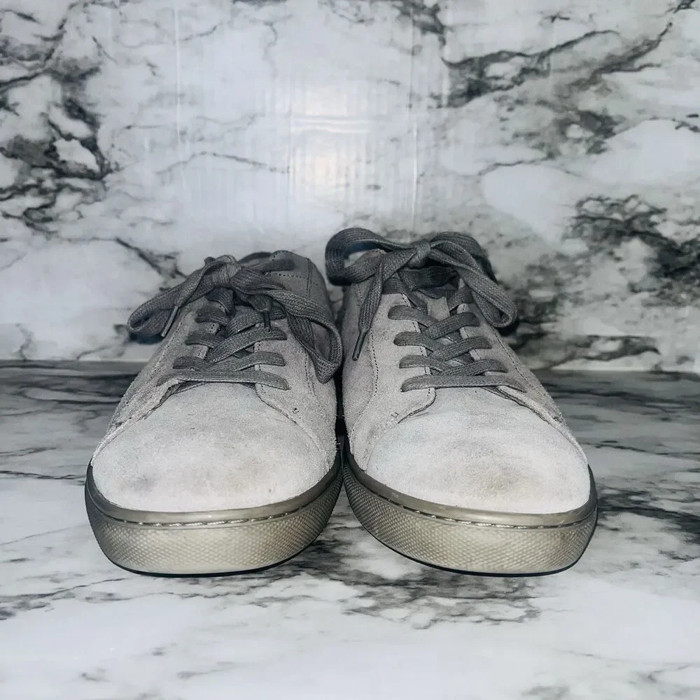 Kenneth Cole New York Gray Suede Low Top Lace Up Sneakers Men Size 8.5M